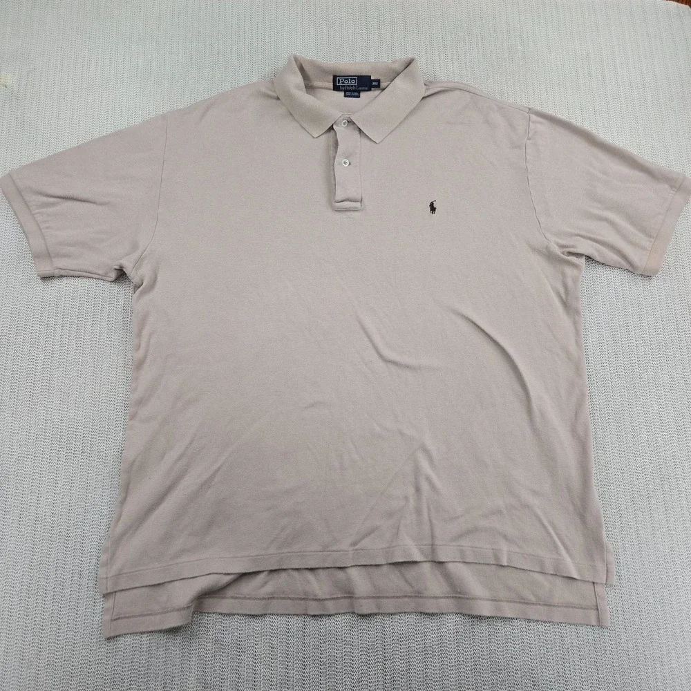 Polo Ralph Lauren Shirt Mens 2XLT Tall BVeige Short Sleeve Pony Preppy